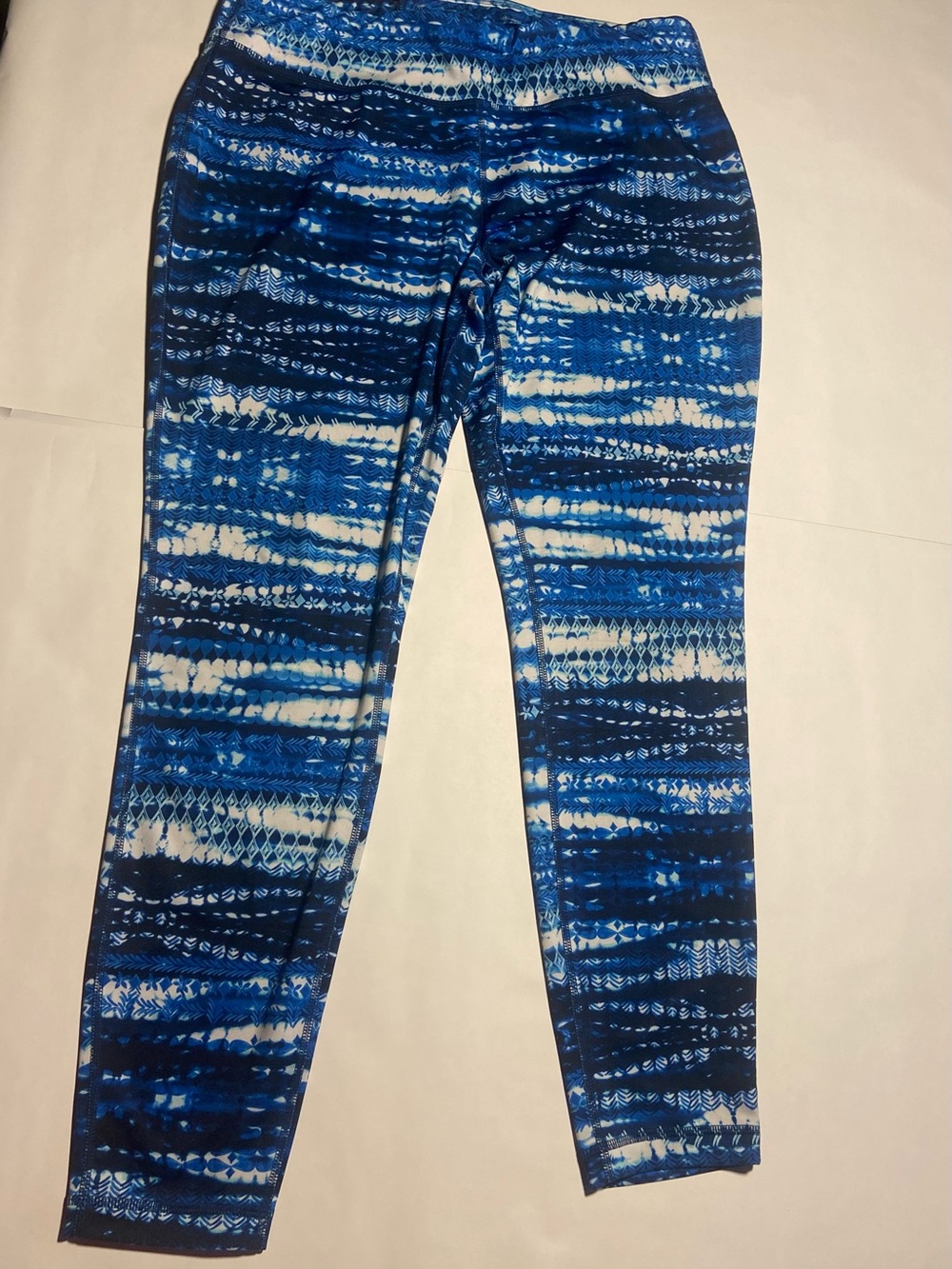 Womens Large 12/14 Blue Leggings, Danskin Activewear, Elastic Waist Drawstring